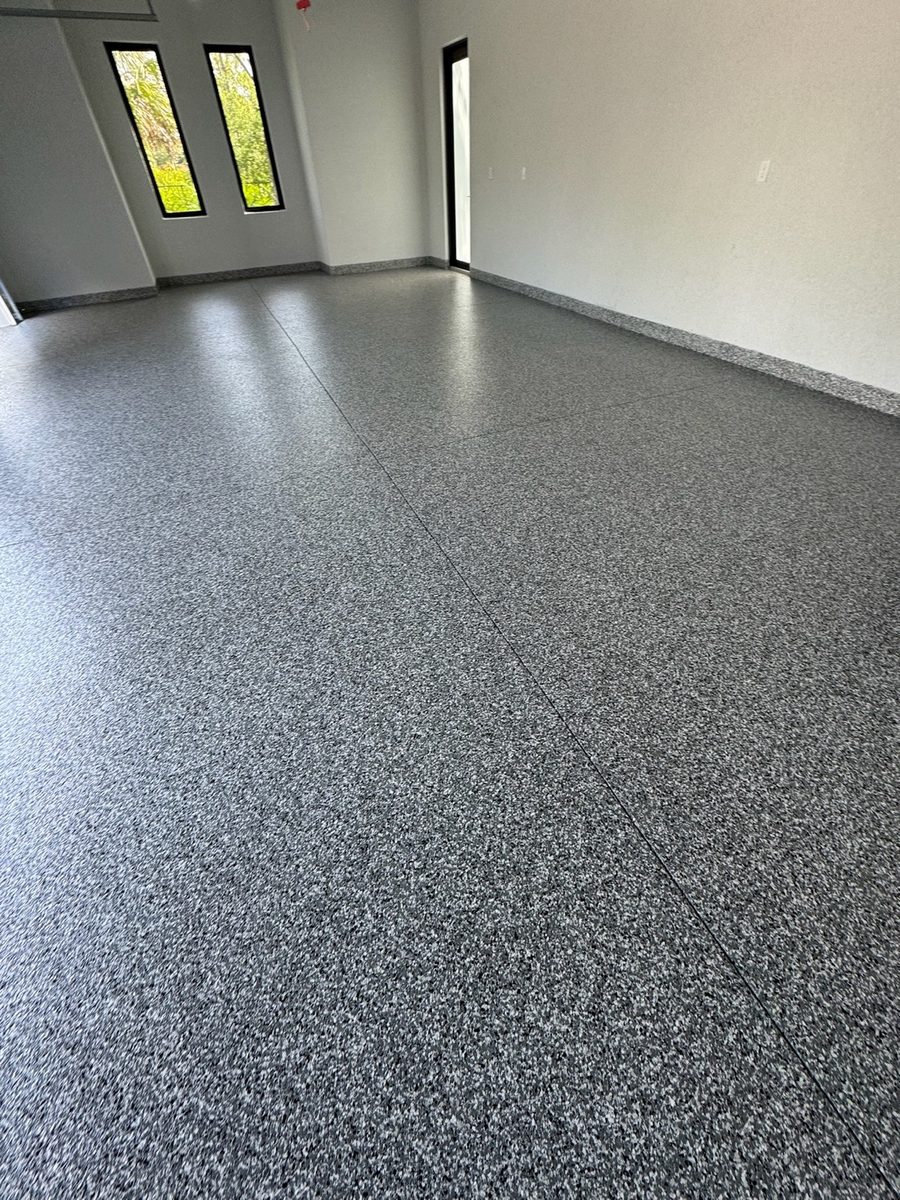 Showroom gray flake floor